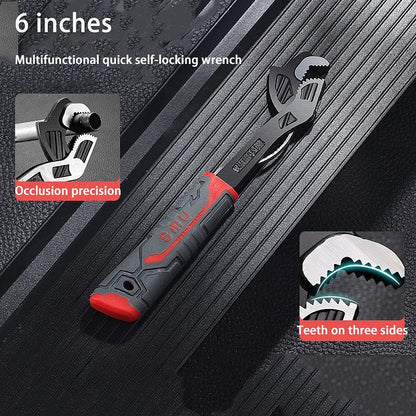 【6/8 inches】 Samozaciskowy zestaw kluczy wielofunkcyjnych Zestaw kluczy do rur Narzędzie do kluczy przemysłowych-3878152