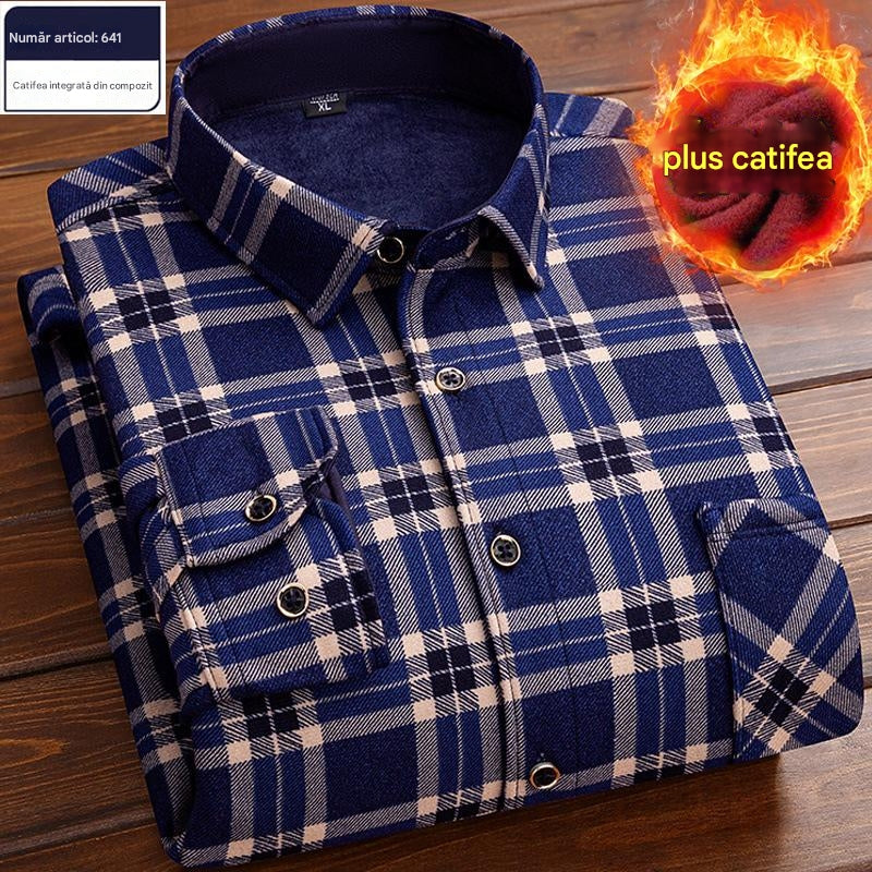 👔【L-4XL】Ciepła koszula w aksamitną kratę na jesień i zimę ✅【45-95kg】