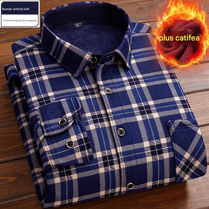 👔【L-4XL】Ciepła koszula w aksamitną kratę na jesień i zimę ✅【45-95kg】