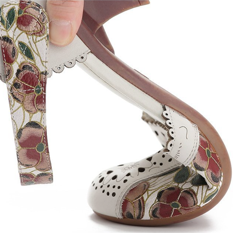 Nowość, bestseller 🔥【35-40】Damskie sandały na obcasie z miękkiej skóry 2025