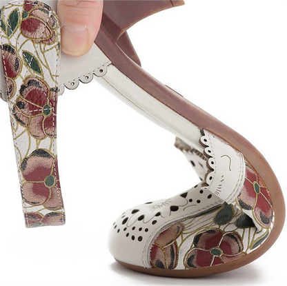 Nowość, bestseller 🔥【35-40】Damskie sandały na obcasie z miękkiej skóry 2025