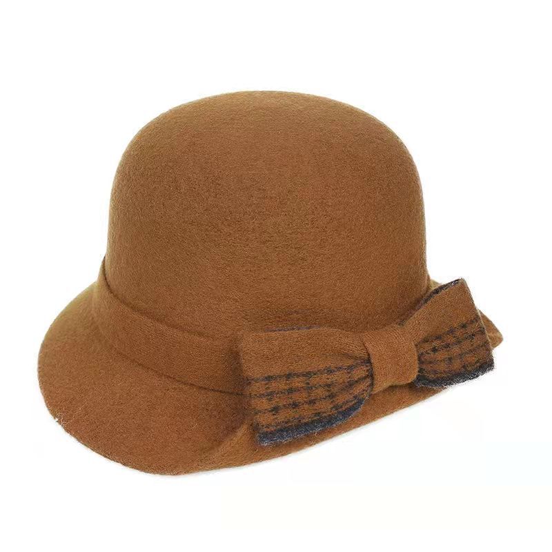 💥50% ZNIŻKI💥 Jesienno-zimowy kapelusz damski z czystej wełny filcowej--3816996