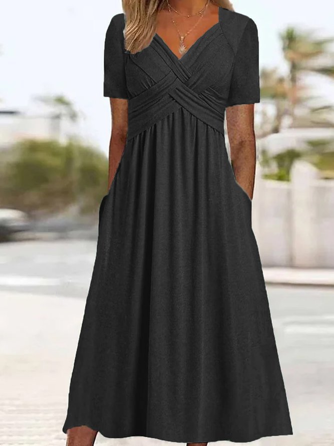 💥Akcija!【S-5XL】retro lanena haljina, širokog kroja koji vizualno stanjuje i daje eleganciju, čini da izgledate mlađe.