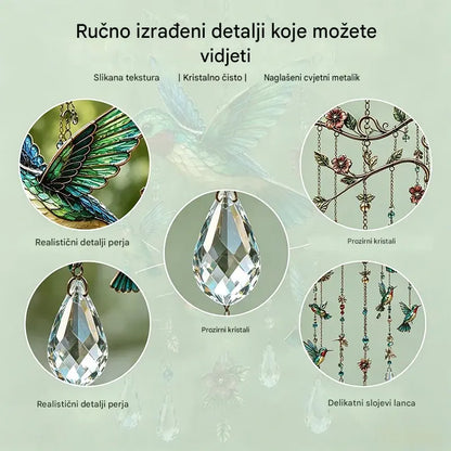 🐦Kristalno zvono za vjetar s kolibrijem i retro oslikanim uzorkom