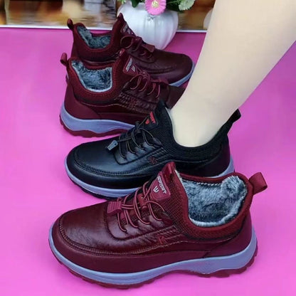 🌈⛄【35-41】2024 nowe jesienne i zimowe buty damskie z miękką podeszwą, wygodne skórzane buty sportowe 3769589