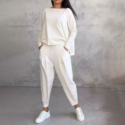 💥50% popusta, ograničeno vrijeme💖 Set dugih rukava, bluza s okruglim izrezom i duge hlače