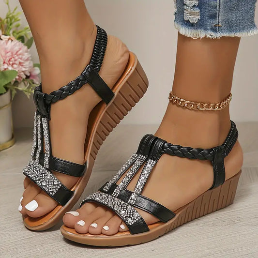 【🏆 Najlepiej sprzedające się produkty】👡【34-43】Sandały damskie z kryształkami górskimi 3628581