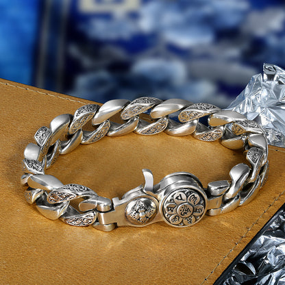 ✨Wysoka jakość 2024 - elegancka, klasyczna męska nowa srebrna bransoletka 925-3739866