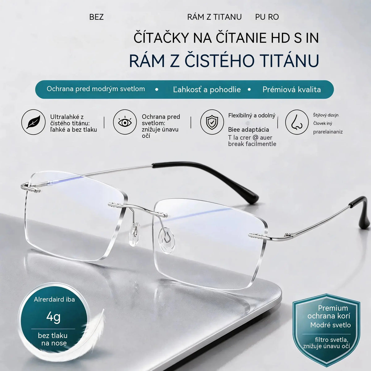 👓 Vysokokvalitné, ultraľahké a vysoko priehľadné profesionálne okuliare bez rámu s ochranou proti modrému svetlu. Unisex dizajn. ✨