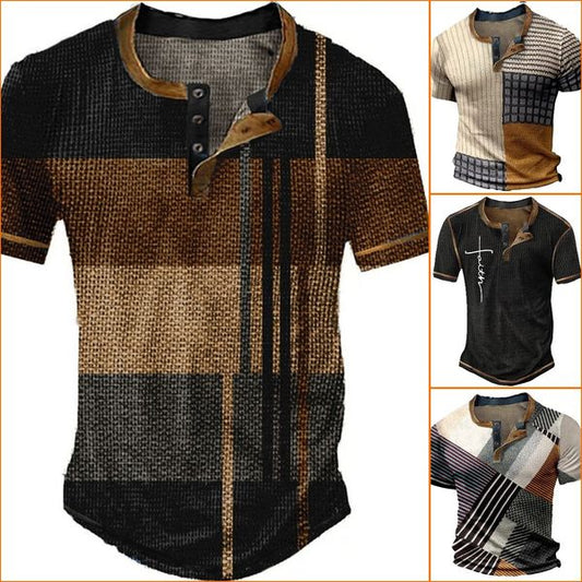 🔥Oferta ograniczona czasowo🔥Letnia nowość 2025 Męski casualowy T-shirt z krótkim rękawem i nadrukiem