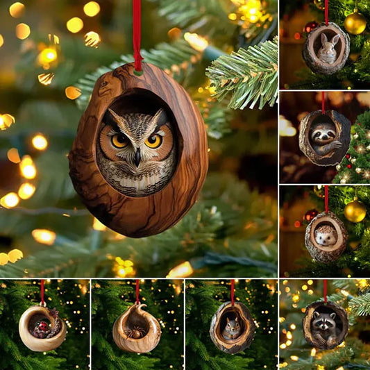 【Set od 5】🎄 Božićni ukrasi u obliku životinja — serija „Male životinje”.