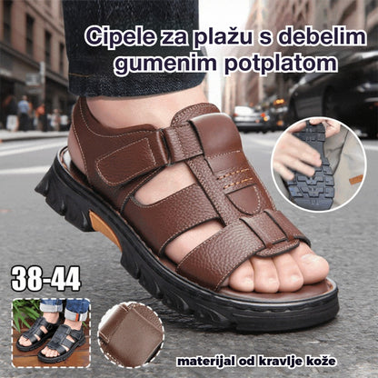 🔥👟 (50% POPUSTA)【Veličina 38 ~ 44】 Ručno izrađene mekane kožne neklizajuće sandale za plažu za muškarce