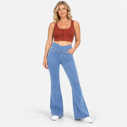 👖🌹【XS-4XL】Traperice visokog struka, uskog kroja i zvonastog kroja koje podižu bokove
