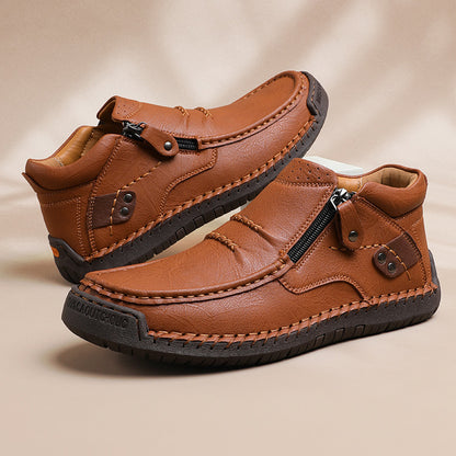 👟✨【38-48】Męskie, ręcznie robione, skórzane, wsuwane buty do jazdy samochodem – szeroki nosek, wsparcie łuku stopy