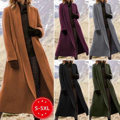 🌟💋[39% rabatu] 2024 [S-5XL] Nowy długi płaszcz plus swobodna, wysokiej jakości wełniana wiatrówka--3774329