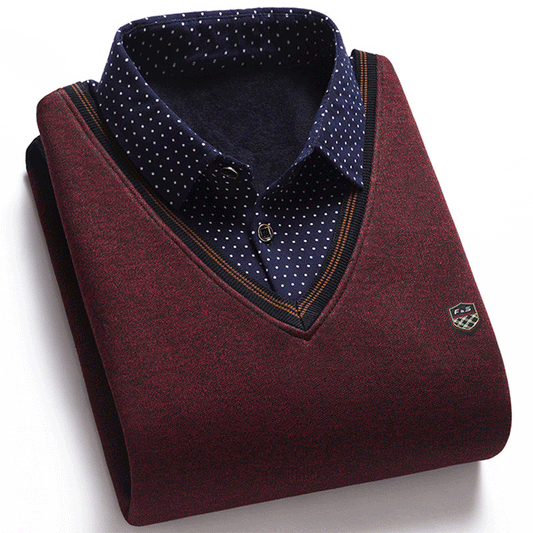 【50% rabatu】👔【M-4XL】Męski sweter z dzianiny z aksamitem i pogrubieniem zapewniającym ciepło