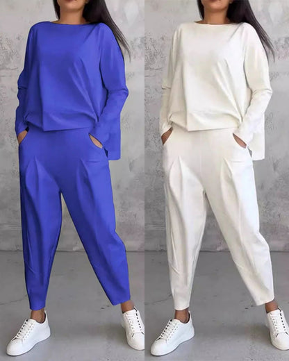 💥💃 Ograničena ponuda 49% praznina 💖 Nova kolekcija rana jesen 2025 - komplet dugi rukav i duga hlača - mekan i topao. 