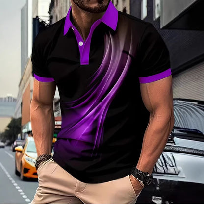 👔🔥 Plaćanje pouzećem✅️【40-130kg】Nova muška ljetna polo majica s 3D prugama