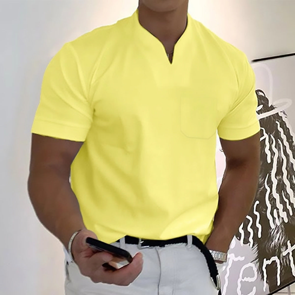 👕【Letnia oferta】【S-5XL】Męska koszula z krótkim rękawem i dekoltem w serek