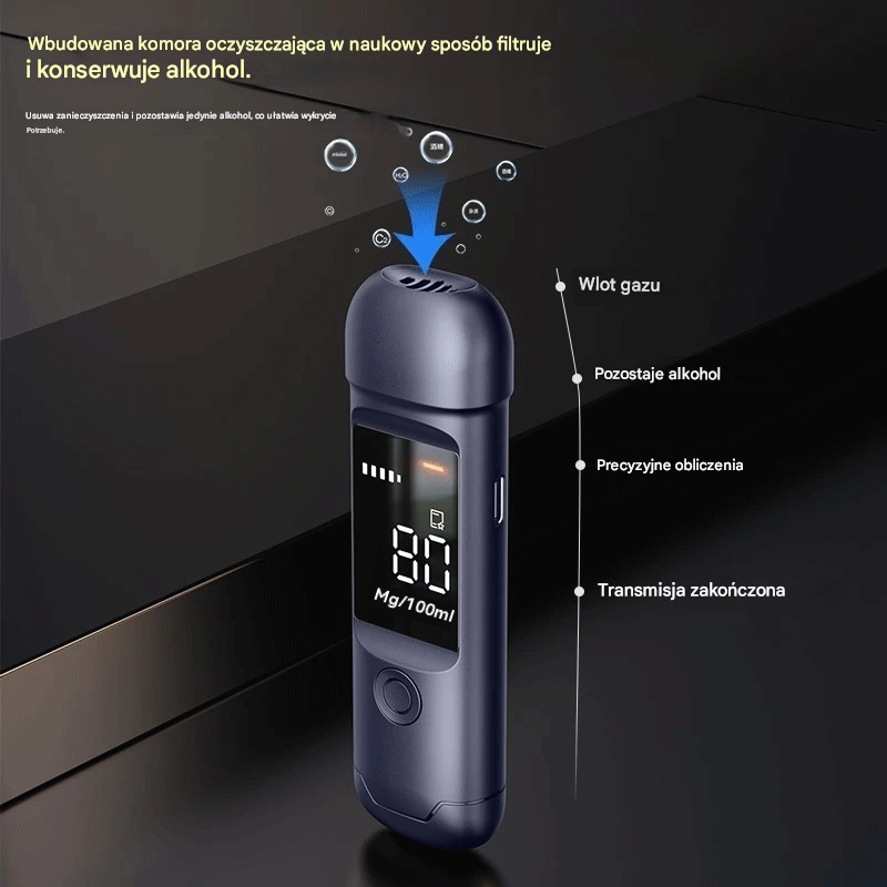 🍷 Wysokoprecyzyjny przenośny alkomat – Sprawdź poziom przed jazdą