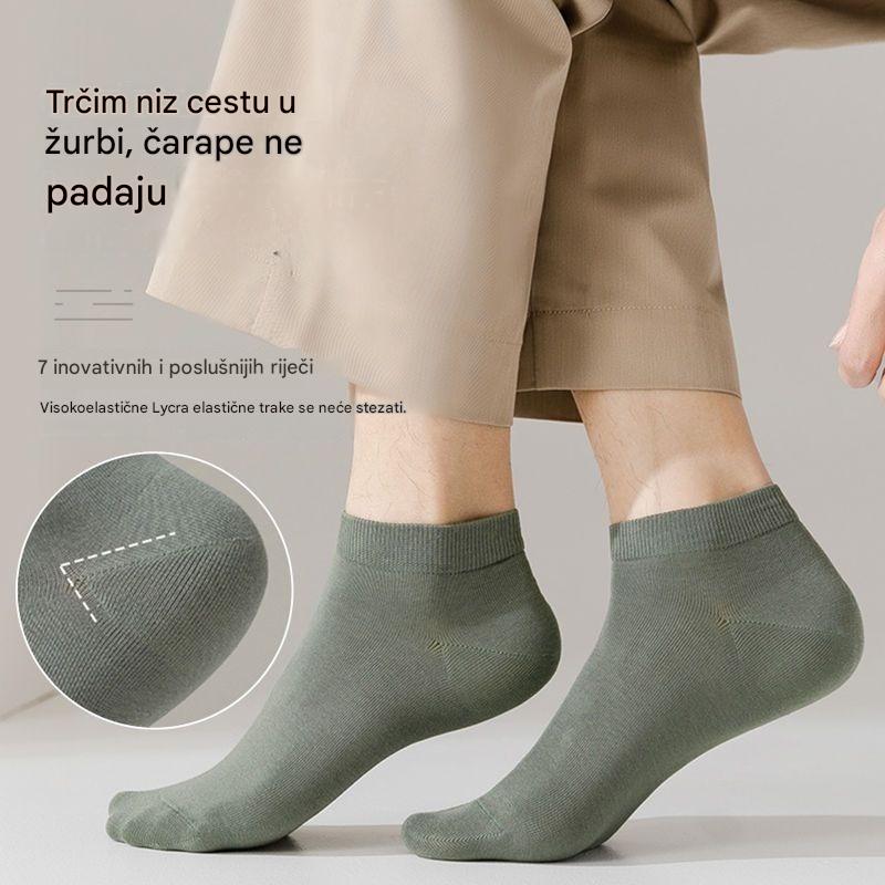 🧦【8 pari】Muške tanke, prozračne i upijajuće pamučne kratke čarape, idealne za ljeto.