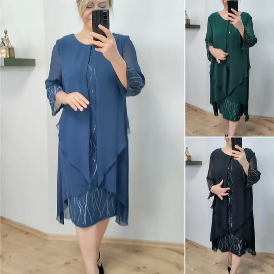 【🔥Gorąca sprzedaż】🌷🔥【S-5XL】Modna szyfonowa sukienka 2024 plus size 3717023