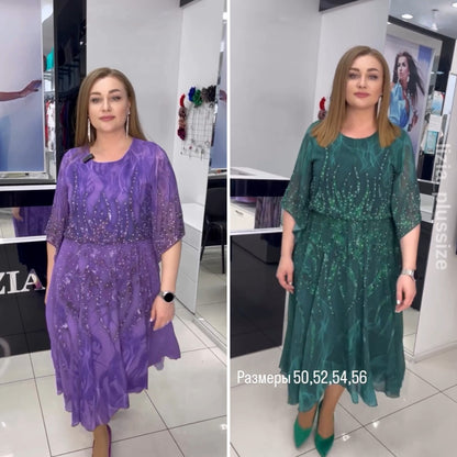 【S-5XL】🔥50% zniżki🔥2024 nowa elegancka sukienka z nadrukiem, modna i wszechstronna_3620684