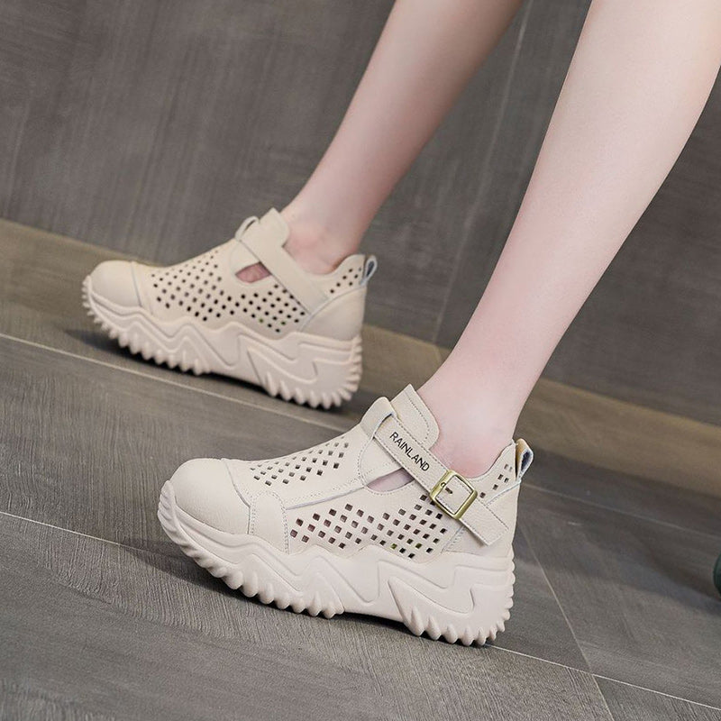 👟【35-40】Nowe sandały damskie z grubą podeszwą, wydrążone, 2025