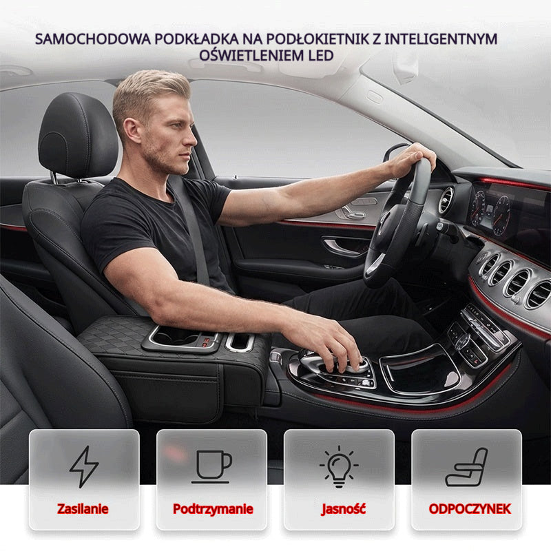 Wielofunkcyjna podkładka na podłokietnik samochodowy z oświetleniem LED