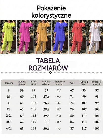 🔥🔥【40-100 kg】Nowa modna letnia sukienka jednobarwna z długimi rękawami, w etnicznym stylu, z charakterem, idealna na podróże i do pracy