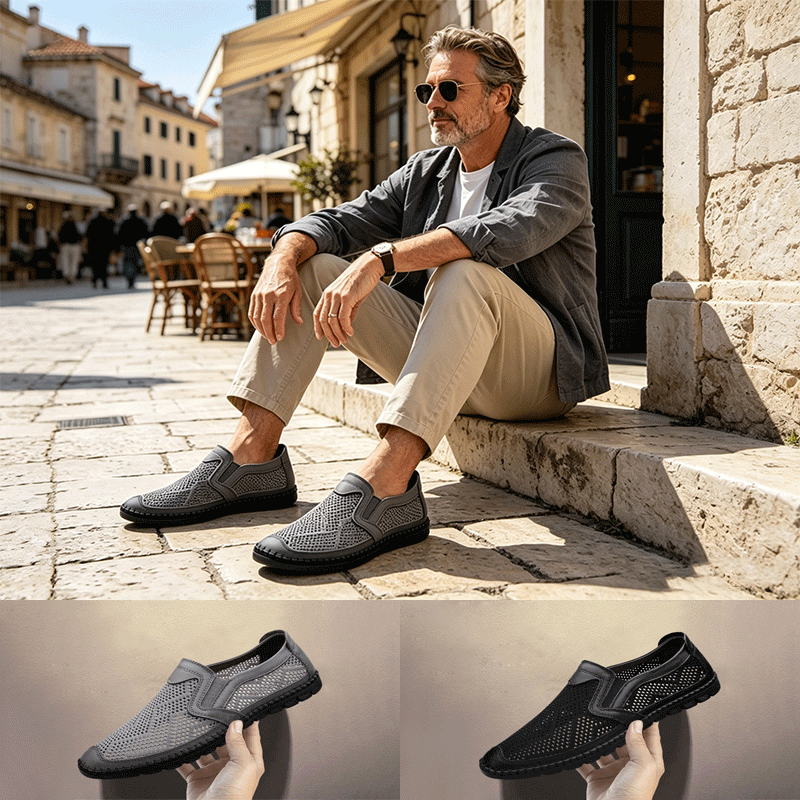 【⚡Veliko sniženje! −37 €】Moderne prozračne muške mrežaste cipele丨Slip-on丨Lagane i protuklizne