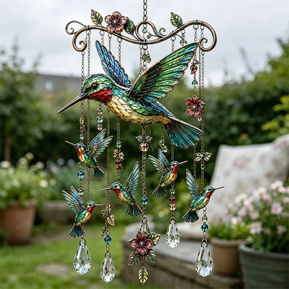 🐦Kristalno zvono za vjetar s kolibrijem i retro oslikanim uzorkom