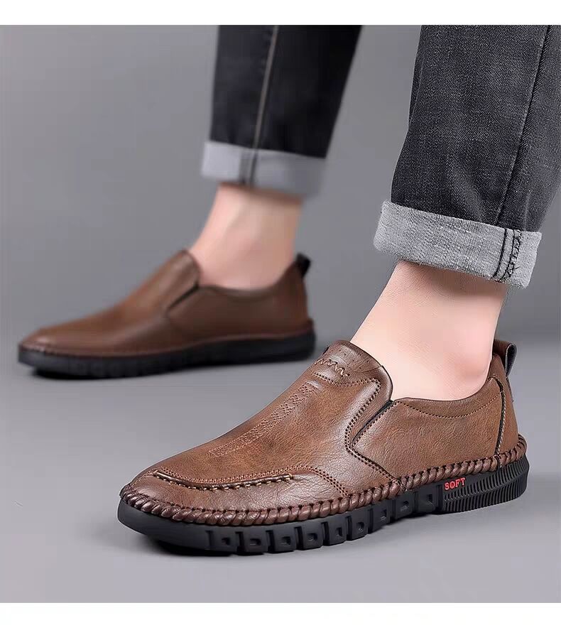 👞【39-44】Nove muške ležerne cipele od prave kože iz 2026., mekani potplat, neklizajuće, prozračne kožne cipele