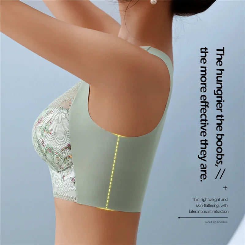 Oferta limitowana💕🎁【40kg-100kg】Duży rozmiar, oddychający, regulowany, bezszwowy biustonosz z lodowego jedwabiu