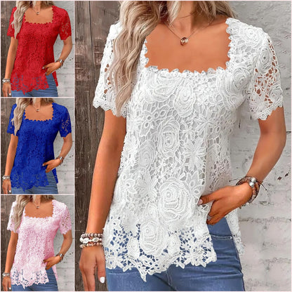 🌼🌼【Letnia nowość】🔶🔶【S-5XL】Elegancka koronkowa koszula, letni bestseller 2025