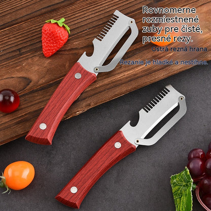 ✅ Kúpte jeden, druhý dostanete zadarmo (2 produkty) 🧅🔪 Viacúčelová kuchynská škrabka 3 v 1: Šúpe, krája a otvára poháre! 🔥