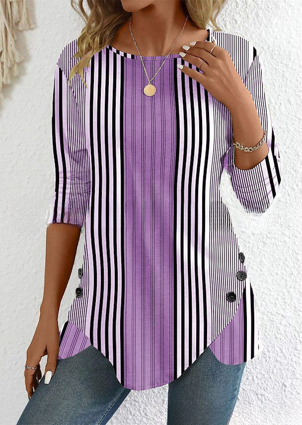 🔥【Ograničeno vrijeme 38% popusta】【S-3XL】Nova proljetna ženska prugasta bluza s printom