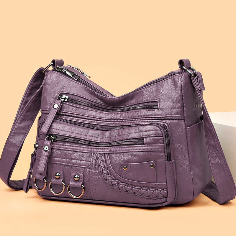 💥【Sleva 50 % po omezenou dobu】👜Nová velkoobjemová měkká kožená taška přes rameno/crossbody pro rok 2025