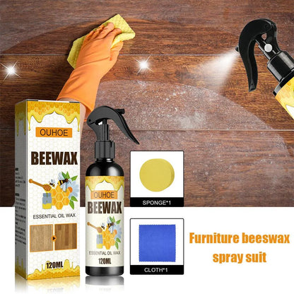 🔥【120 ml + spužva + krpa】Prirodni mikromolekularni pčelinji vosak u spreju za njegu namještaja, održavanje podova i poliranje.