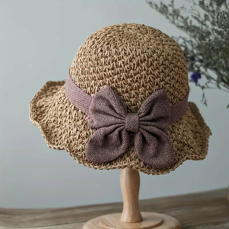 🎀🎀 50% POPUSTA 👒 | Retro slamnati šešir s mašnom – sklopivi i prozračan za ljeto