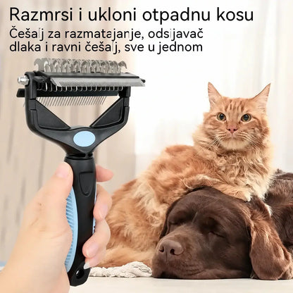 🐕🐈 Višenamjenski češalj za kućne ljubimce „3 u 1”, prikladan i za pse i za mačke; može se koristiti za raščešljavanje dlake i uklanjanje otpalih dlaka.