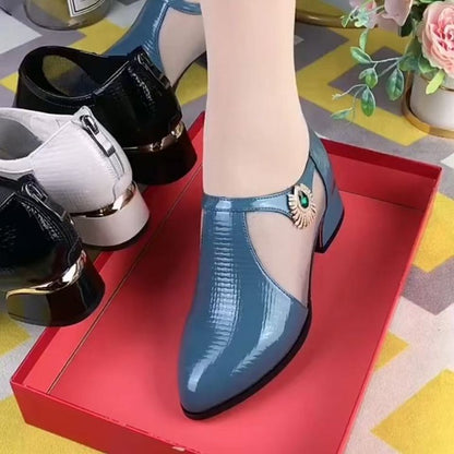 🔥👠 [Rozmiary 35-40] 🏆💖 Nowe eleganckie czółenka damskie na słupku, ażurowe, miękka skóra, lekkie i przewiewne