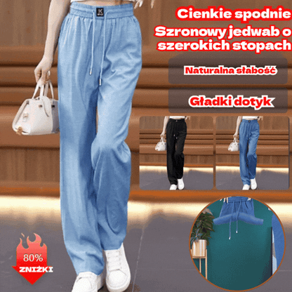 ❤️【S-3XL】Dżinsy Ice Silk z wysokim stanem i szerokimi nogawkami