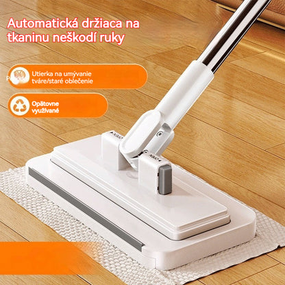 🔥【4-dielna sada】Multifunkčný mop s klipsom na handričku, nový domáci mop bez potreby prania