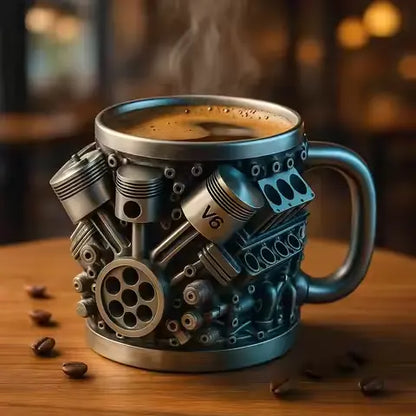 ✨☕Šalica za kavu Creative Engine V6V8 od nehrđajućeg čelika