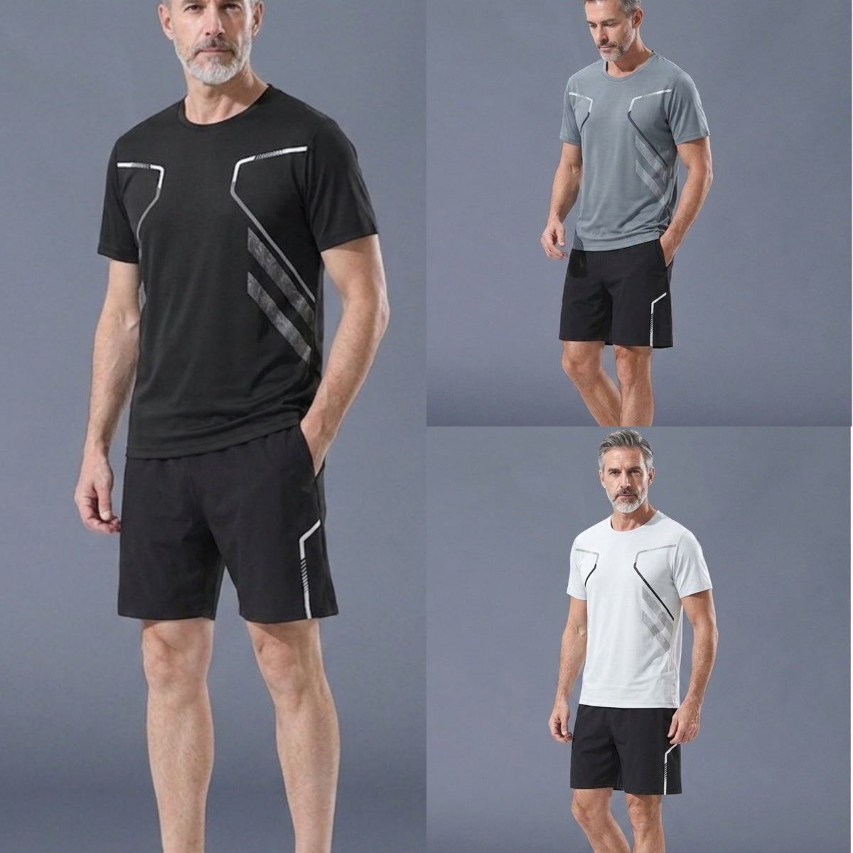 [M-5XL] Męski zestaw sportowy ice silk, szybkoschnący | świeżość i oddychalność, ulepszony komfort