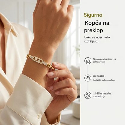 ✨ 50% popusta! 🔷 Ženska zlatna narukvica s cirkonima 💫