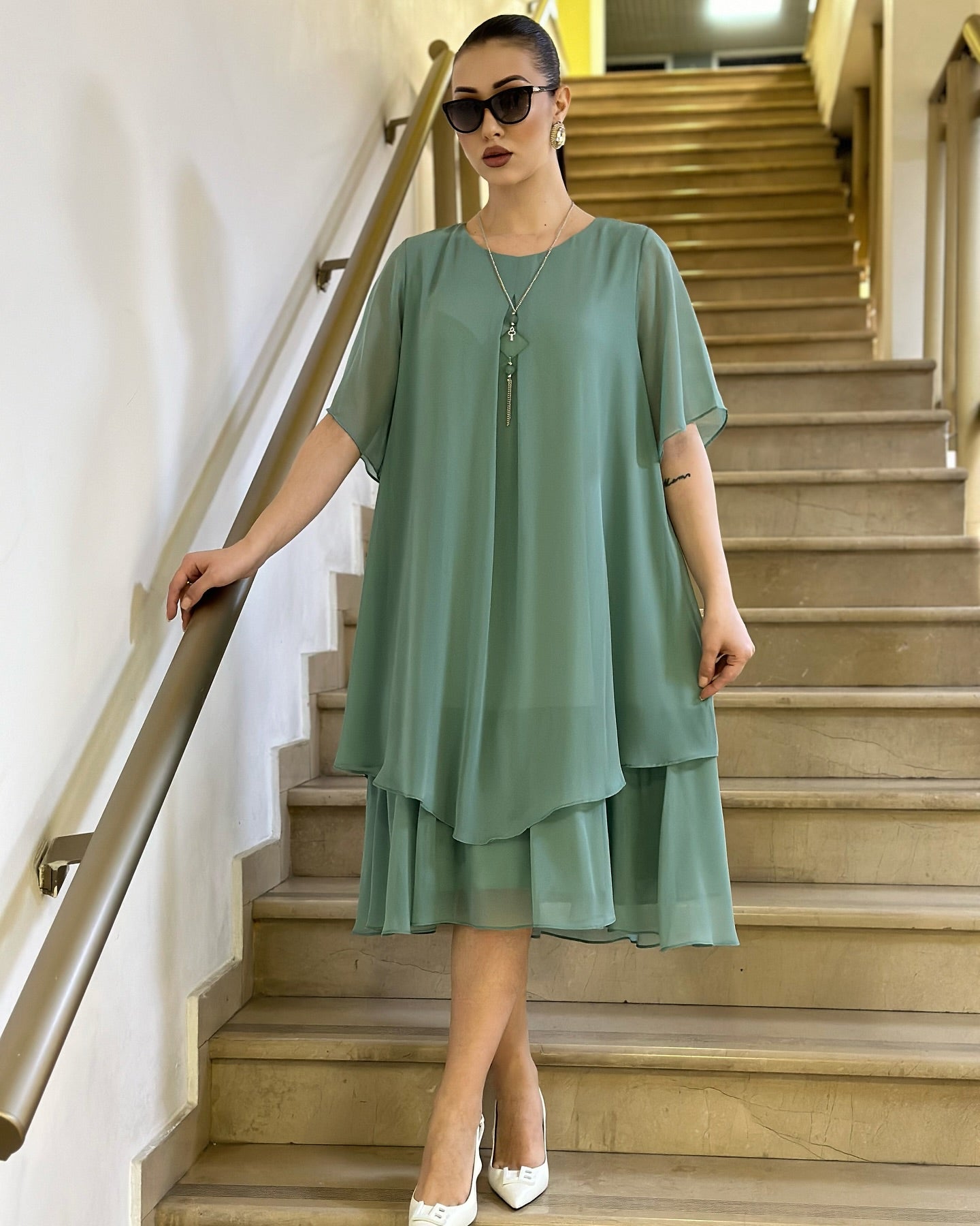 🏆【S-5XL】💃 Elegancka długa sukienka z jedwabiu, projekt wysokiej jakości-3739943