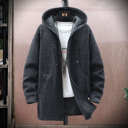 【M-5XL】Muški pleteni džemper s kapuljačom, srednje duljine