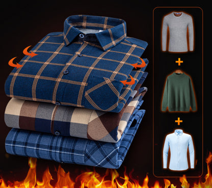 🔥👔【L-5XL】Nova jesensko-zimska moška dvostranska žametna termo majica je modna in vsestranska